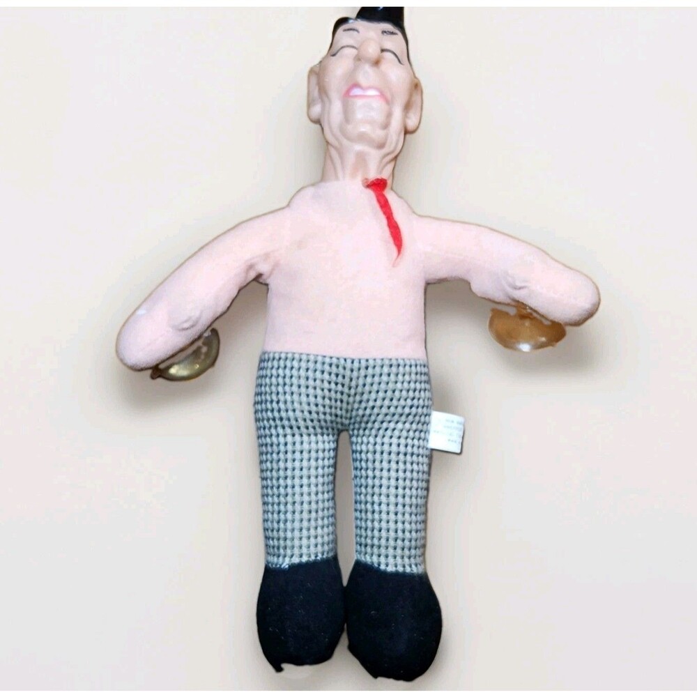 Vintage 1980s Ronald Reagan Plush Doll Window Clinger Suction Cup Hands Made in